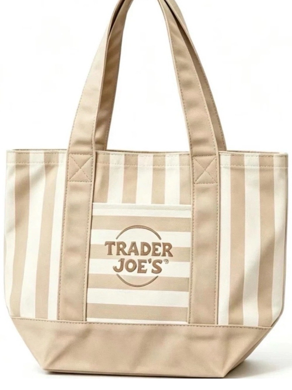 Trader Joe’s Tan Stripe Mini Tote 2026